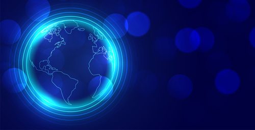 digital global earth glowing background